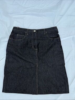 Vintage Women's Black Denim A-Line Skirt
